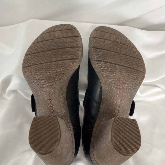 Clarks Black Leather Mary Janes Womens Size 8 - Picture 8 of 10
